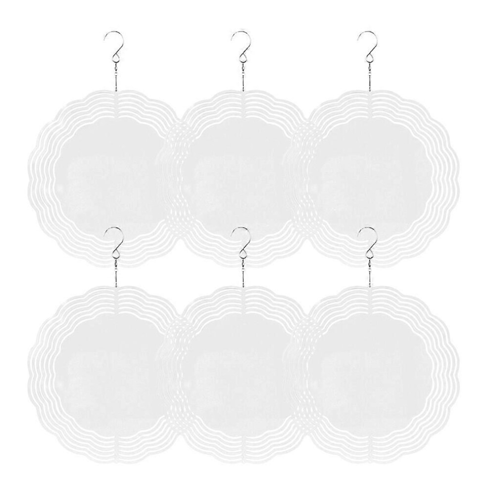 Kricely (As Show, One Size) 6Pcs Aluminum Sublimation Wind Spinner Sublimation Wind Spinner Pendant Hanging Decorative Wind Spinner