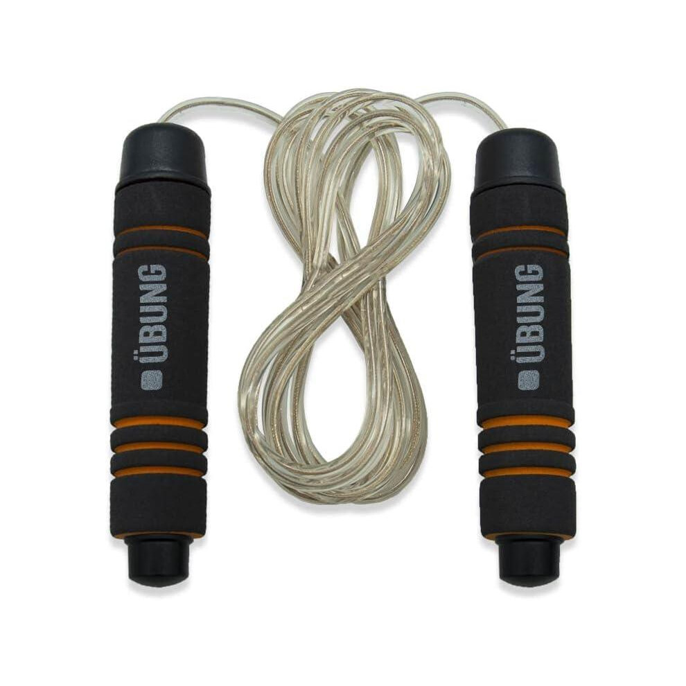 UBUNG Weighted Skipping Rope CAL184 - Tangle-Free Jump Rope with 130g Removable Weights, 3m Steel Cable, Non-Slip Foam Handles, Adjustable Length
