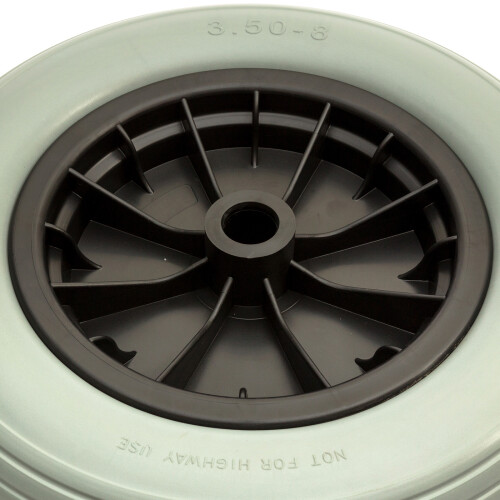 14" 3.50-8 PU Solid Tyre Wheel Puncture Proof 1" Bore Wheelbarrow Grey 2