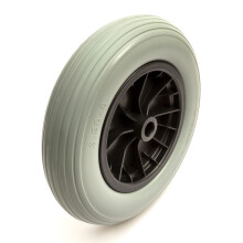 14" 3.50-8 PU Solid Tyre Wheel Puncture Proof 1" Bore Wheelbarrow Grey
