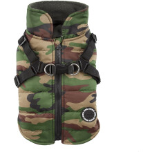 Puppia Mountaineer Winter Dog Coat with integrated harness No Pull Cold Weather Waterproof Warm Fleece Back Zipper for Small & Medium Dog CAMO Large