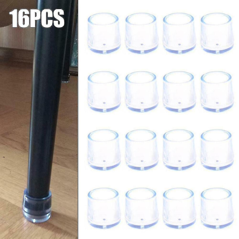 (22mm, 16pcs) Table Chair Leg Caps Feet Silicone Pads Covers Floor Protector Sets