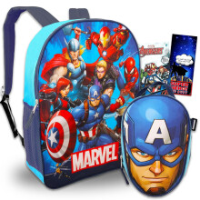 Set de rucsac Marvel Avengers School ~ 5 PC Bundle cu 16 """" Avengers Superhero School Bag cut cu cutie de apa Autocolante sticle ?i multe altele