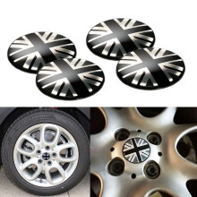 Kryty stredov kolies Xotic Tech 4X s britskou vlajkou Union Jack kompatibiln s Mini Coopers R50 R51 R52 R53 R55 R56 R57 R58 R59 R60 R61 F55 F56