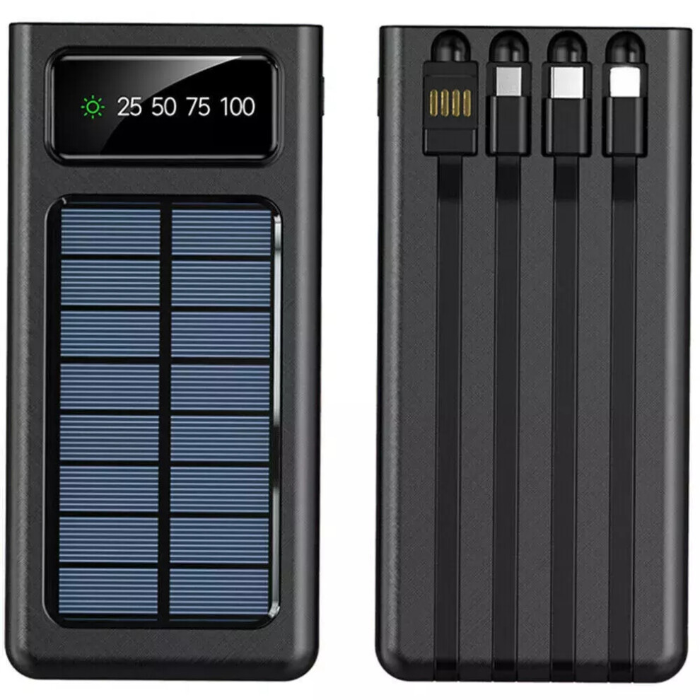 10000mAh Solar Power Panel 2 USB Portable Phone Charger Bank External Battery UK