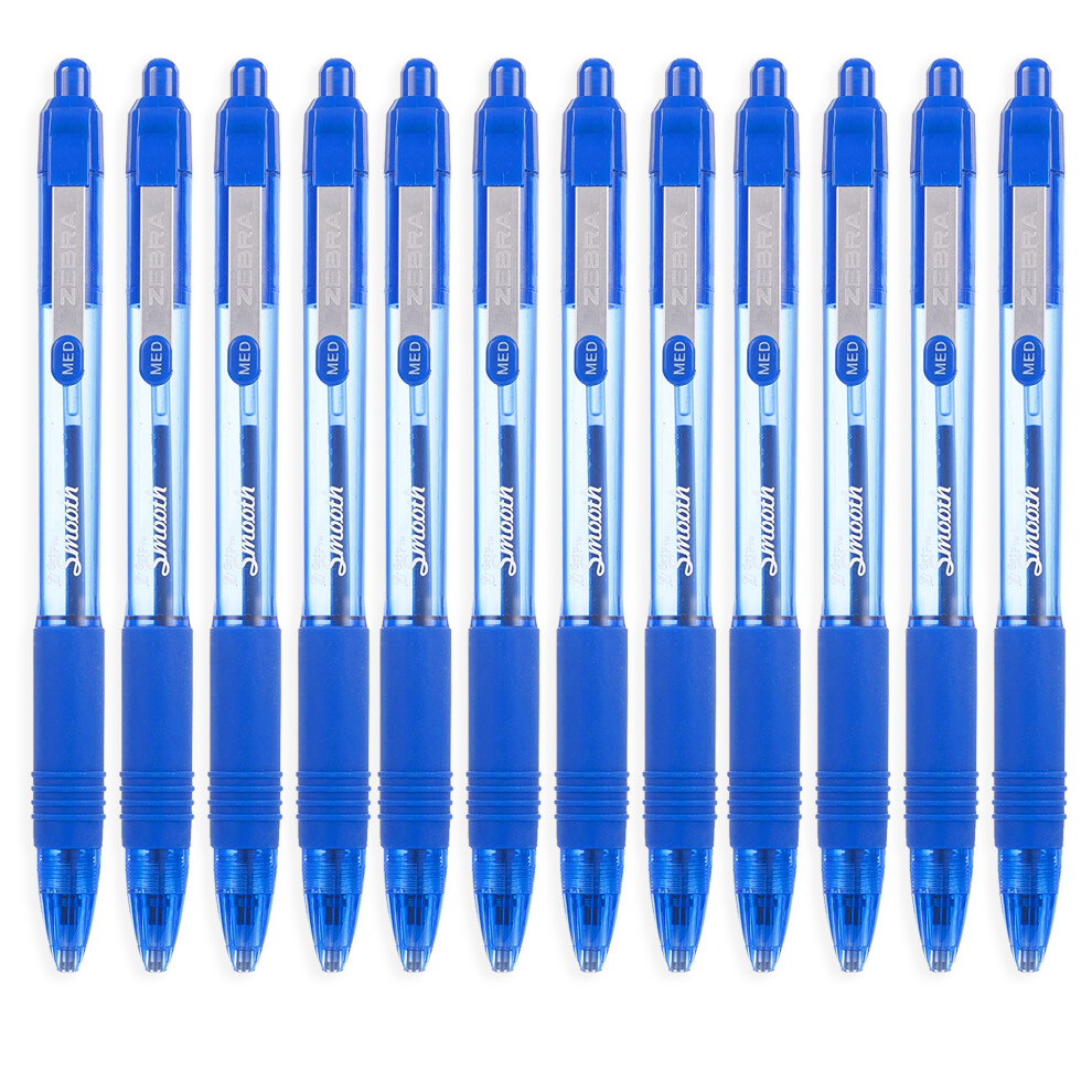 Zebra Pen Zebra Z-Grip Smooth Retractable Ballpoint Pen - 1.0Mm - 12 Pack Blue