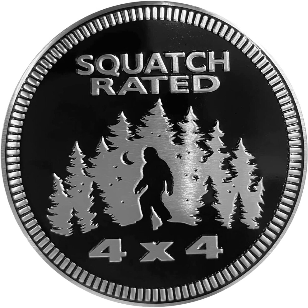 Squatch Badge Rated Car Emblem, 4 X 4 Metal Automotive Bigfoot Badge 3D Metal Car Badges Emblems Round Emblem Decals Car Badge Decals Stickers Compat 9331632534344