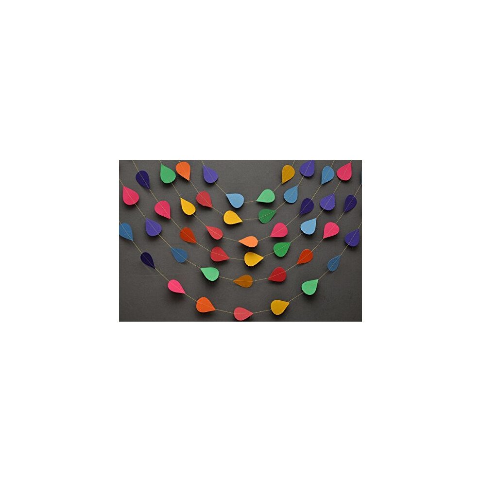 Boston Rainbow Raindrop Garland, Paper Raindrops, Raindrop Paper Garland, Nursery Decor,April Showers,Spring Garland,Raindrop Baby Shower,