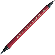 Pennarello Kuretake FUDE PEN NIHON-DATE KABURA Brush Pen (n. 55). Pennarello con punta a pennello rigida e morbida a doppia faccia per lettering,