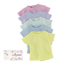 Emily Rose 14 tommer dukke t?j Rainbow Pastels 5-Pack Doll Value Basics T-shirts Tees | Gaveboks! | Kompatibel med 14,5 """" Wellie Wishers og Glit