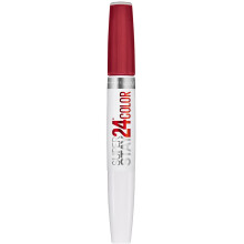 Maybelline Super Stay 24 2-Step Liquid Lipstick Makeup Long Lasting Highly Pigmented Color with Moisturizing Balm Keep Up The Flame Red 1 Count
