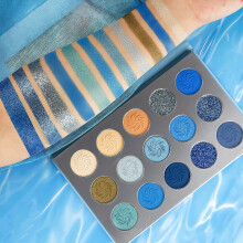 Paleta de Sombras Azuis Afflano Matte Shimmer, Altamente Pigmentada e à Prova d'Água