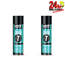 2 x U-Pol Guide #7 Dry Powder Coat 450ml Aerosol - Wet Filler Paint Defect UPOL