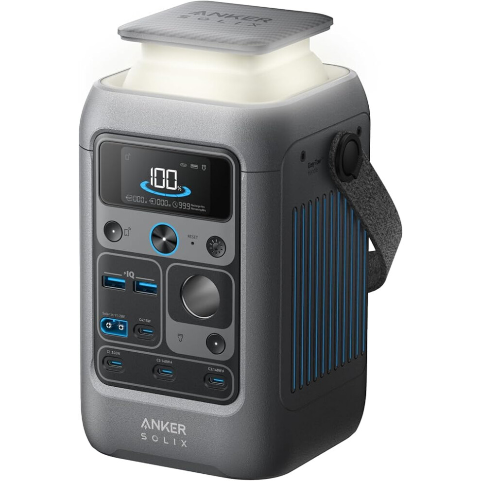 Anker SOLIX C300 DC Power Bank Station, Outdoor 288Wh (90,000mAh), Portable Power Station, LiFePO4 Battery, 300W Solar Generator