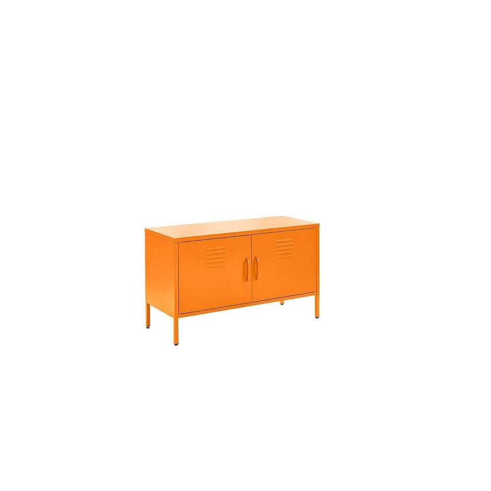 Meuble TV en métal orange Buffet bas rétro Buffet rétro 100cm
