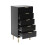 Commode laquée noire, poignées et pieds dorés, 5 tiroirs 1