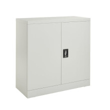 Metalen opbergkast Stalen archiefkast met 1 plank - 2-deurs afsluitbaar archiefkast voor kantoor, garage, keuken, werkplaats.
