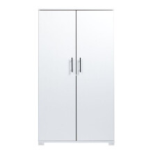 Witte Opbergkast Houten Archiefkast met 3 Planken - 2 Deurs Afsluitbare Eenheid - Hoge Houten Kantoor Opbergkast Organiser