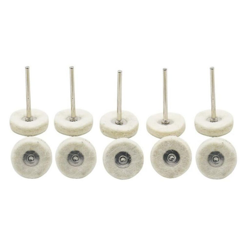 (10 in 1) 10pcs 3mm Shank Grinding Polishing Buffing Round Wheel Pad Wool Felt Tool For Rotary Tools Accessories Brush Grinder Head Drill Polishers