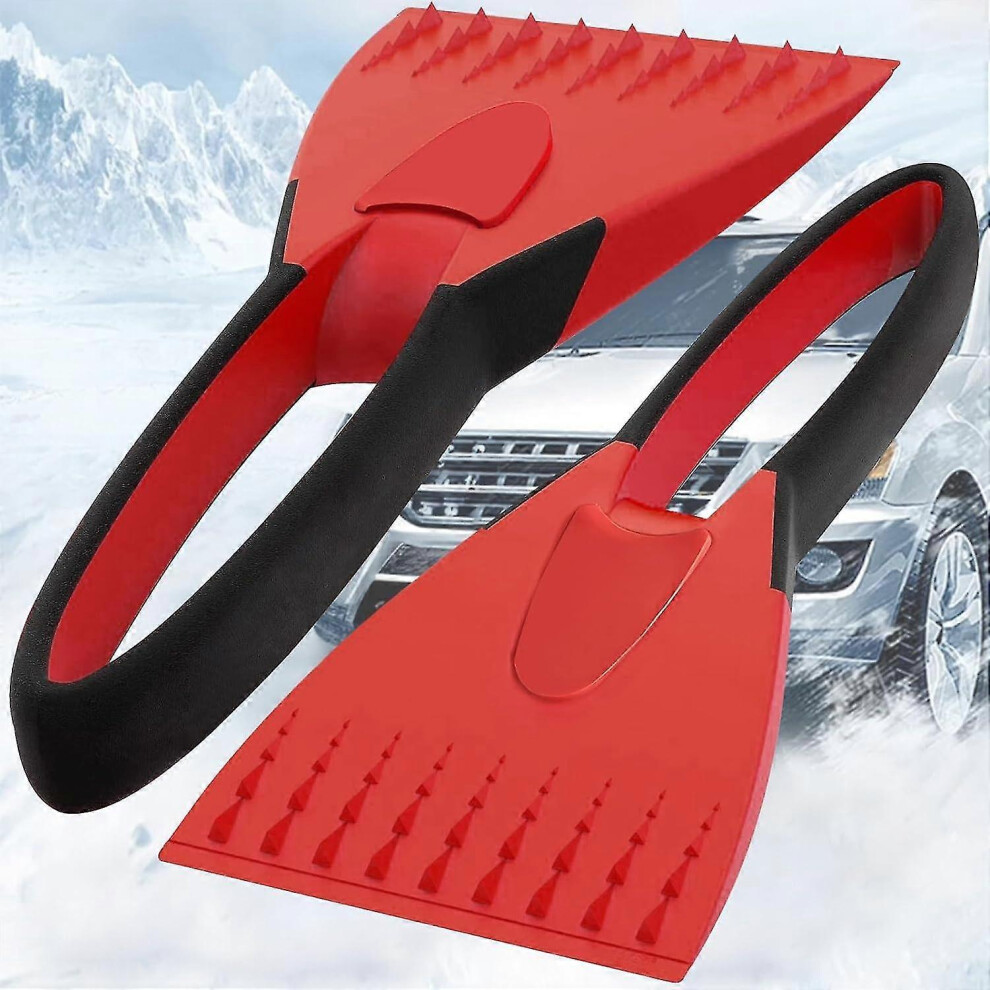 (Red) 2Pcs Windshield Ice Scraper For Car, Snow And Ice Scraper For Car Windshield, Window Scraper To Remove Snow Frost Ice, Car Ice Scraper Red 5014561813042