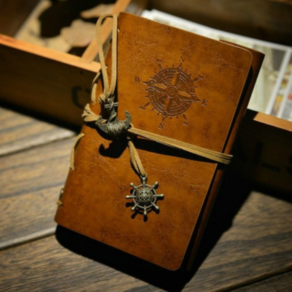 (light brown) Pirate Diary Fashion Personality Notebook Journal Notebook Spiral Ring Binder Diary Retro Book