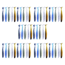 50 stuks zachte lokmiddelen siliconen aaswobbler vissen zee worm swimbait streamer accessoires 7cm