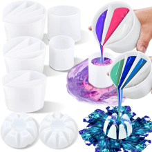 Lot de 8 gobelets de peinture pour verser la peinture à plusieurs canaux pour la fabrication de résine acrylique