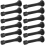 12 Pack Black Spring Door Stops, Flexible Stopper with Low Mounted Rubber Bumper Tips 1