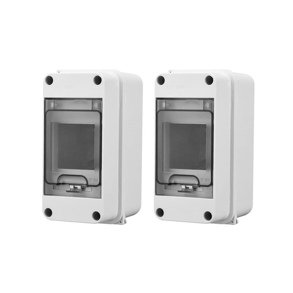 Photos - Other Electrical Equipment Kopinma 3 Way Distribution Protection Box, Waterproof Transparent Cover DIN Rail Outdoor Junction Box 2Pcs 