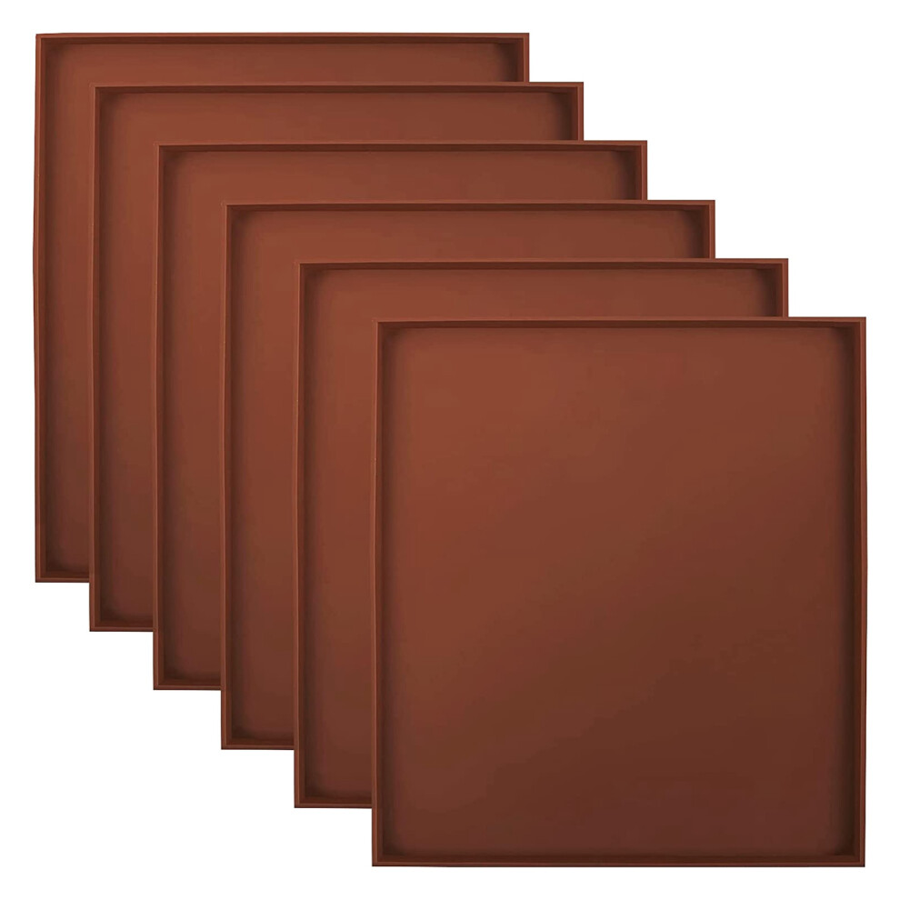 Lot de 6 feuilles de déshydrateur en silicone antiadhésives à bords carrés pour viande, légumes, fruits, tapis de séchage des aliments