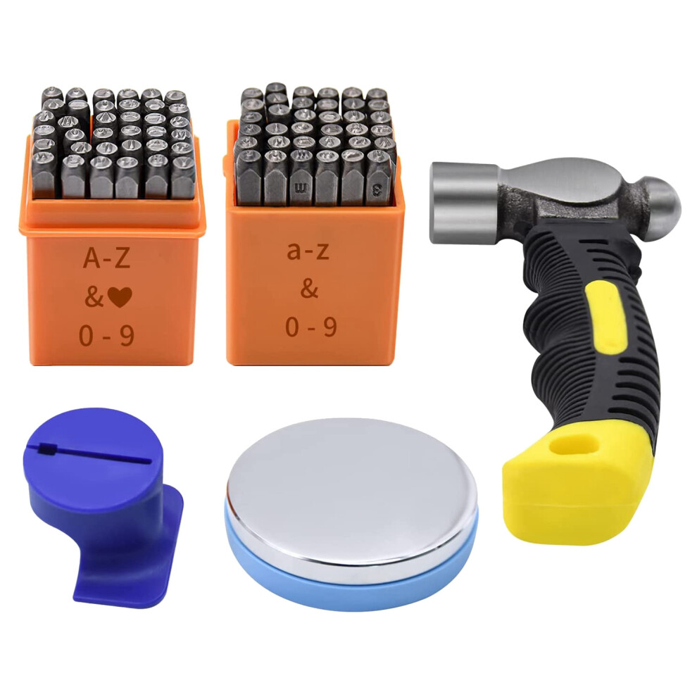 Metal Stamping Kit, 74 Pcs 0.3Cm Art Font Uppercase And Letter Punch Number Set, Jig 4851337853120