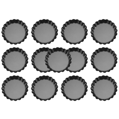 13 peças de moldes para tortas de ovos, mini formas de 3 polegadas com fundo removível, forma para cupcake, bolo, muffin, ferramenta de cozimento 2