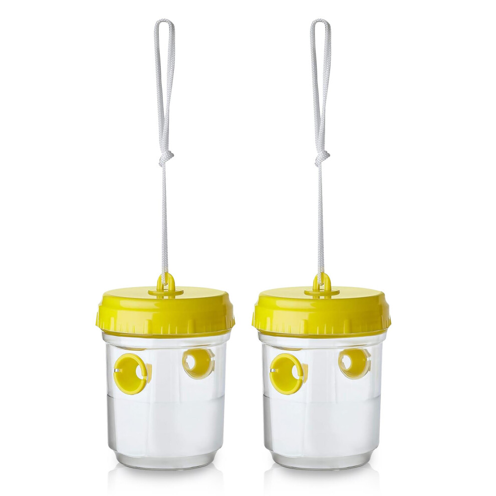 GEEZY Hanging Wasp Trap for Fruit Fly Hornet Outdoor Indoor Bee Deterrent Set of 2