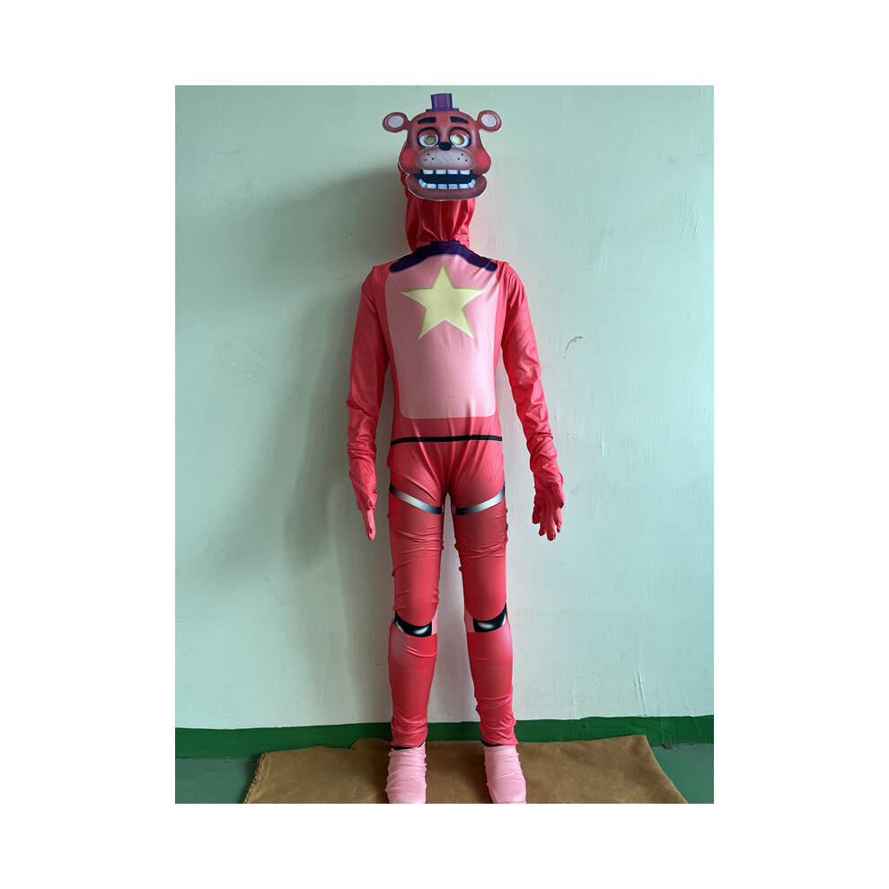 Photos - Fancy Dress  Halloween Costume Glamrock Freddy Holiday Party Teddy Bear Character(Old Freddy's jumpsuit + head cover, XXL Children 140)
