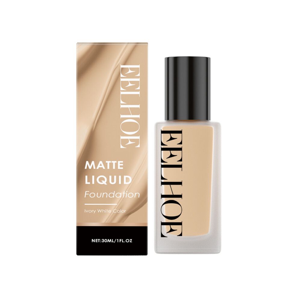Bghone Ivory/White (30Ml) Matte Flawless Liquid Foundation Moisturizes Natural And Thin Skin-Adhesive Concealer Foundation
