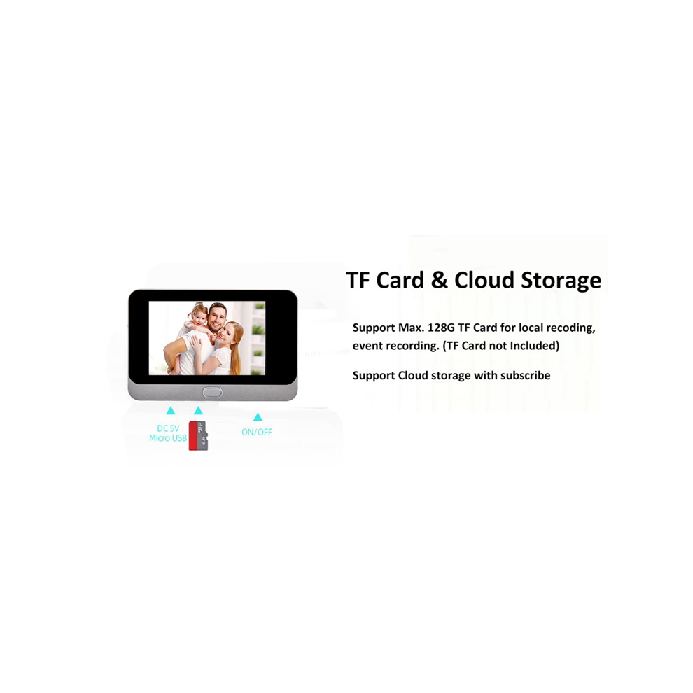 Smart Tuya 1080P Wifi Door Bell Eye Peephole Camera 5000Mah Audio 4.3Inch Pir Fhd Infrared For Alexa 4851337856077