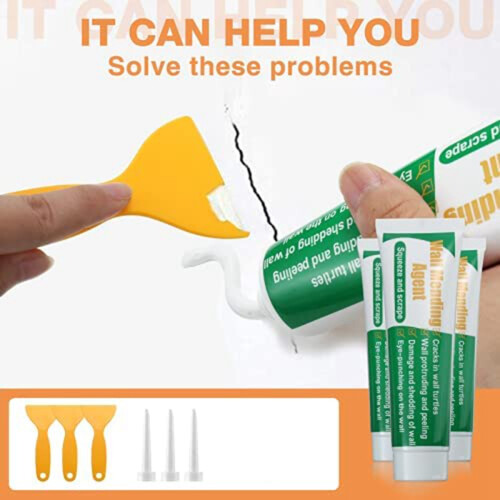 2 Pack Wall Mending Agent, Drywall Repair Kit with Scraper and Tips,Adhesive Putty 2