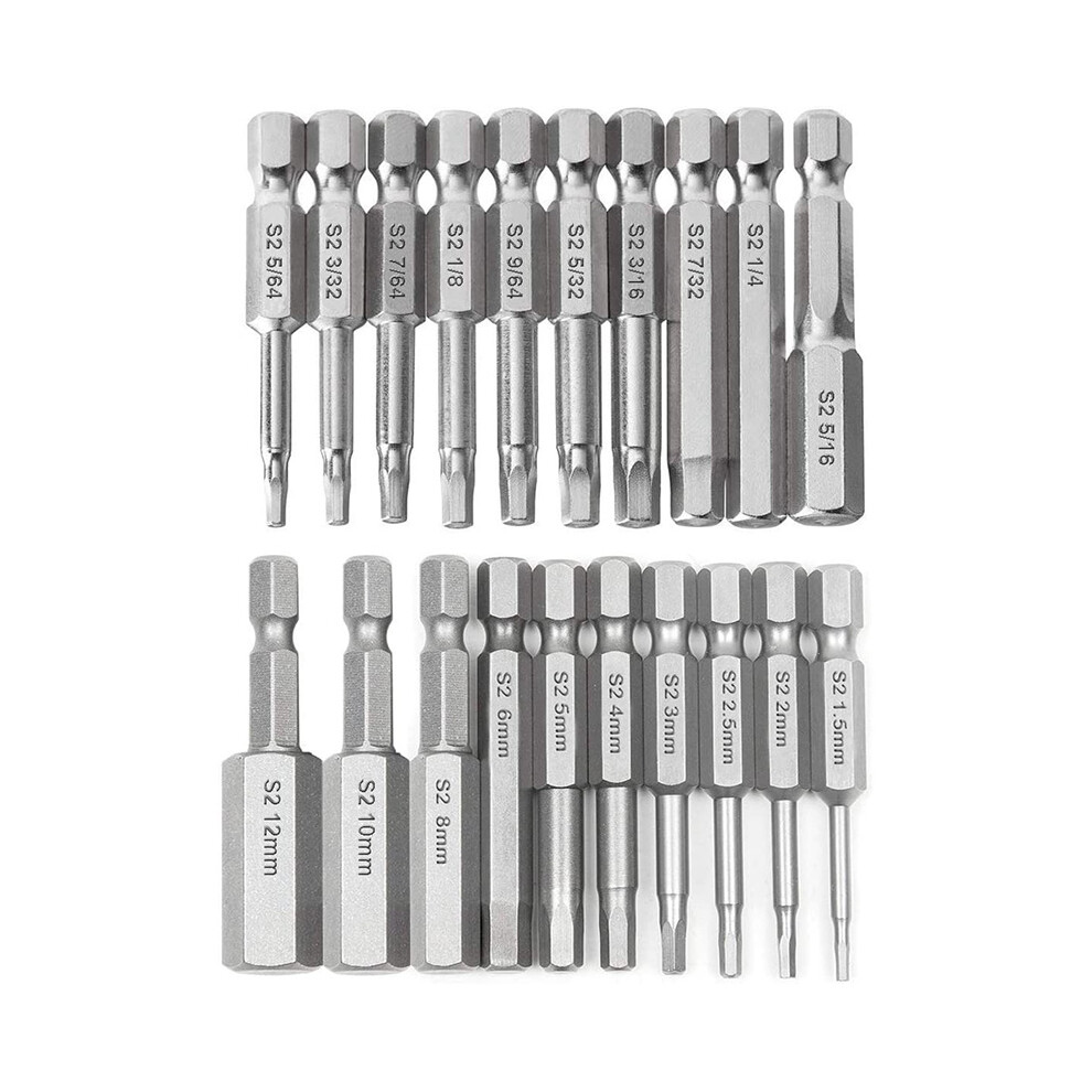 20Pcs Hex Wrench Drill Bit Set Shank Quick Release Magnetic Screwdriver Bits (Metric +Sae) 4851337864409
