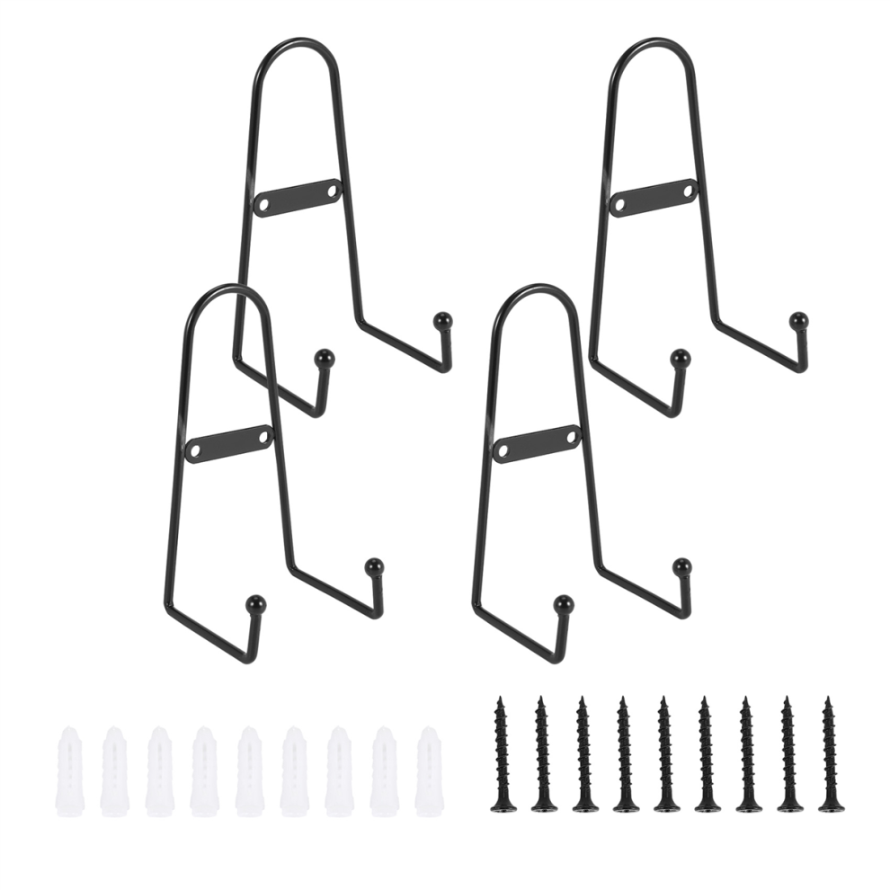 Lot de 4 supports muraux pour assiettes, support de chevalet moyen, support vertical pour casier à vin