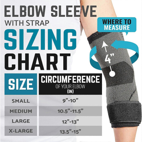 LPack of 2 elbow pads with strap and compression effect for tendinitis 1