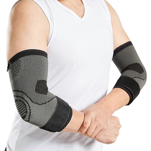 LPack of 2 elbow pads with strap and compression effect for tendinitis 2