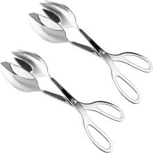 Set Of 2 Stainless Steel Kitchen Tongs Salad Tongs Scissors, Food Tongs Serving Tongs for Bread, Cake, Buffet, Bbq, Pastry