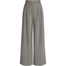 (M,Stones Grey)Women Wide Leg Dress Pants High Waisted Loose Fit Business Casual Work Trousers with Pockets 2024