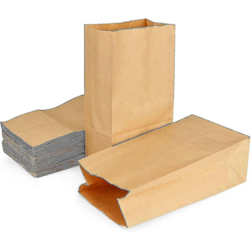 100pcs Sac Papier Kraft, 15.5x10x30cm Sachet Kraft Alimentaire, Sacs En Papier Brun Pour Aliment, Cadeau, Fte, Nol