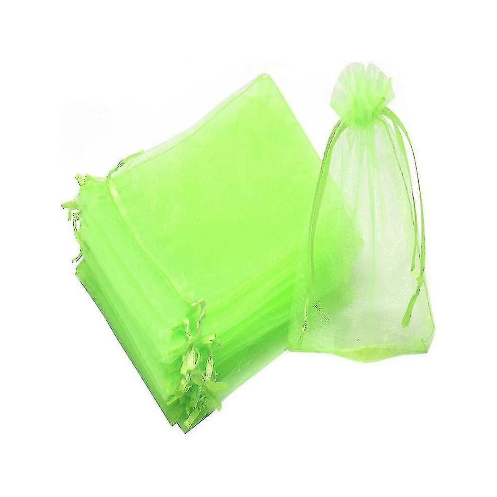 100 Grape Bundle Protective Bags, Size: 15 X 20 Cm, Color: Green, with Ropes, Fully Protected Against Wasps And Birds, Material: Organza