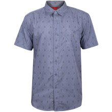 (Charcoal Anchor, XL) Mens Hawaiian Shirt PartyFloralSummer Collared Top