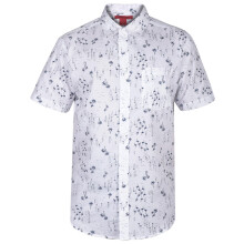 (White Flamingo, XL) Mens Hawaiian Shirt PartyFloralSummer Collared Top