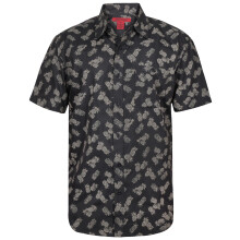 (Black Pineapple, 2XL) Mens Hawaiian Shirt PartyFloralSummer Collared Top