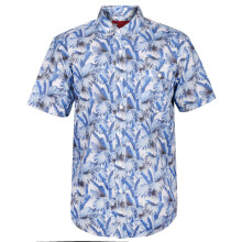 (Blue Tropical Floral , XL) Mens Hawaiian Shirt PartyFloralSummer Collared Top