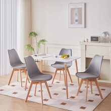 (Light Grey) Set of 4 Crescentia Tulip Style Dining Chairs
